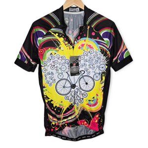 NWT Weimostar Cycling Jersey Women's Racing Workout Back Bottle Pockets Bright L